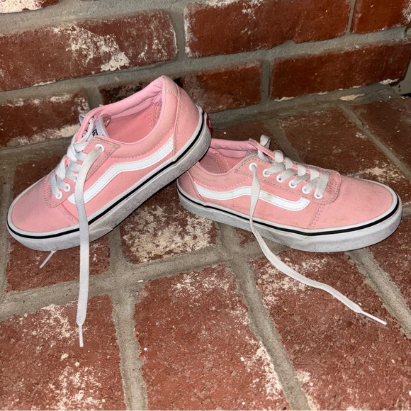 Vans Kids Pink Low-Top Canvas Sneakers with White Stripe - Picture 6 of 6